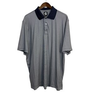 Footjoy FJ polo shirt mens XL blue stripe active outdoor performance golf casual